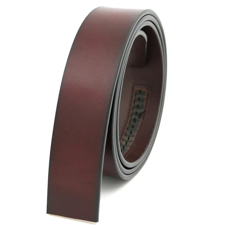 Cow Leather No Buckle 3.5cm Wide Real Genuine Leather Belt