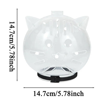 Transparent Cat Grooming Muzzle Helmet