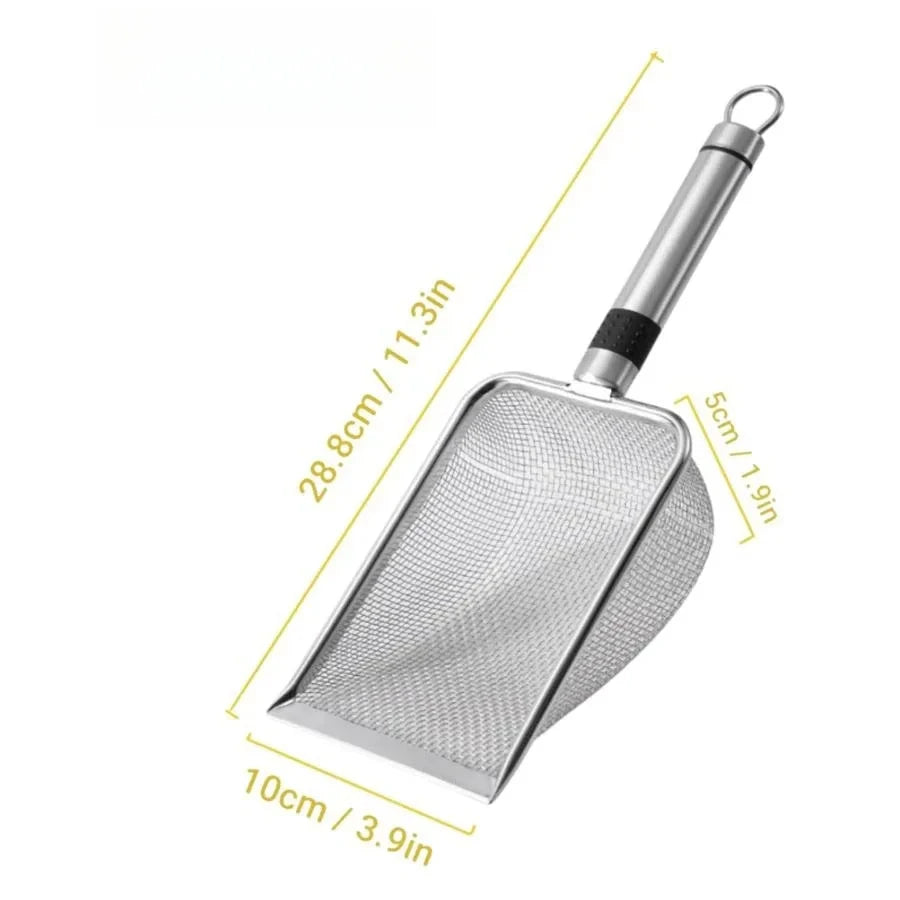 Stainless Steel Cat Litter Scoop with Ergonomic Handle