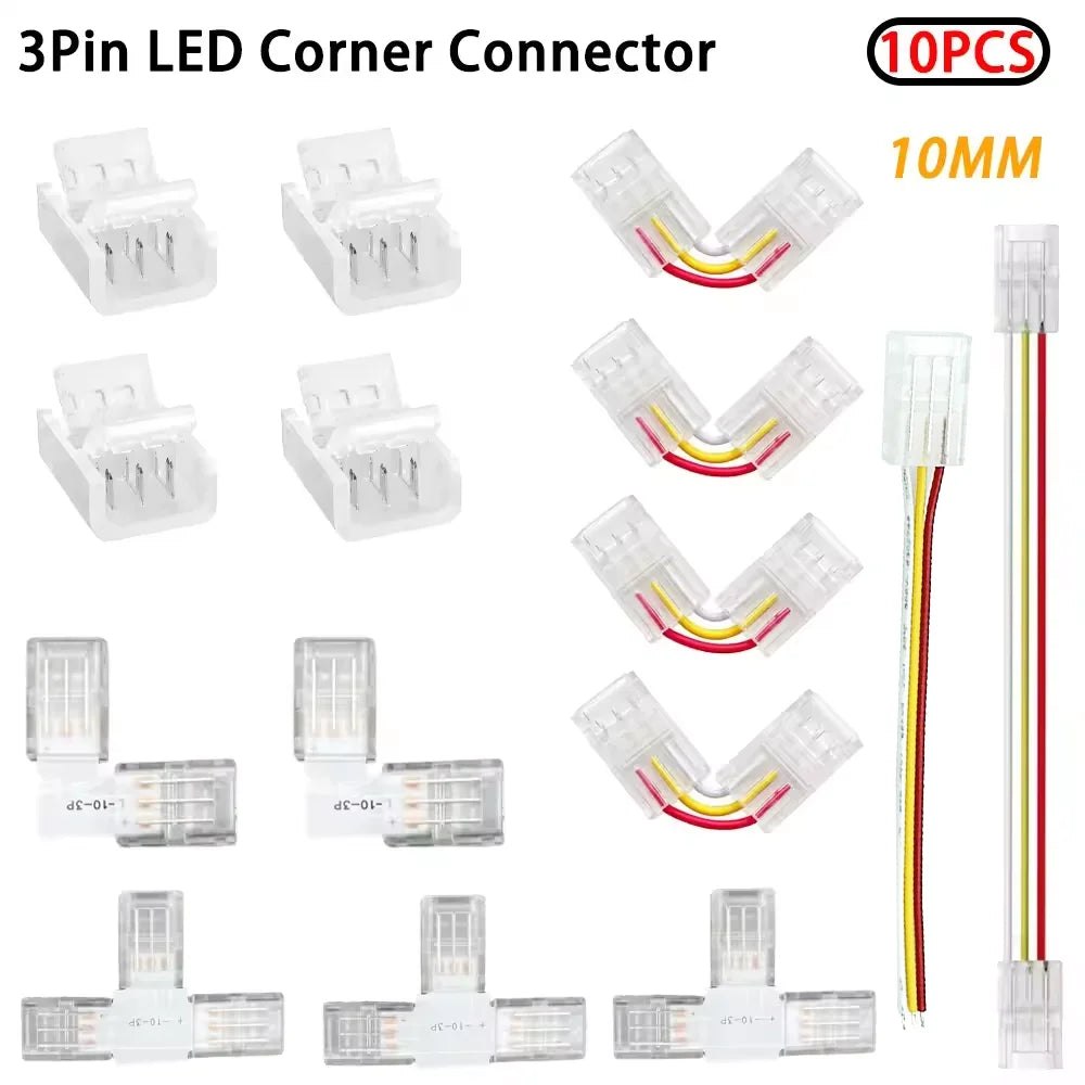 10mm Transparent LED Corner Connectors