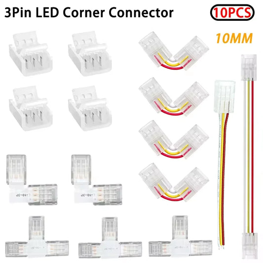 10mm Transparent LED Corner Connectors