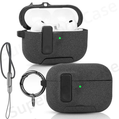 AirPods Pro 3 Protective Case with Secure Lock, Phone Stand & Lanyard
