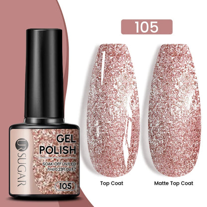 UR SUGAR 7.5ml Glitter Nude Gel Nail Polish