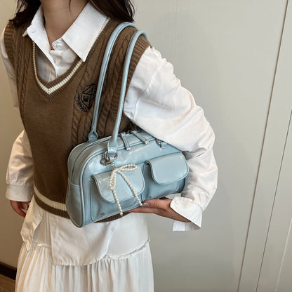 Bow Accent Shoulder Handbag