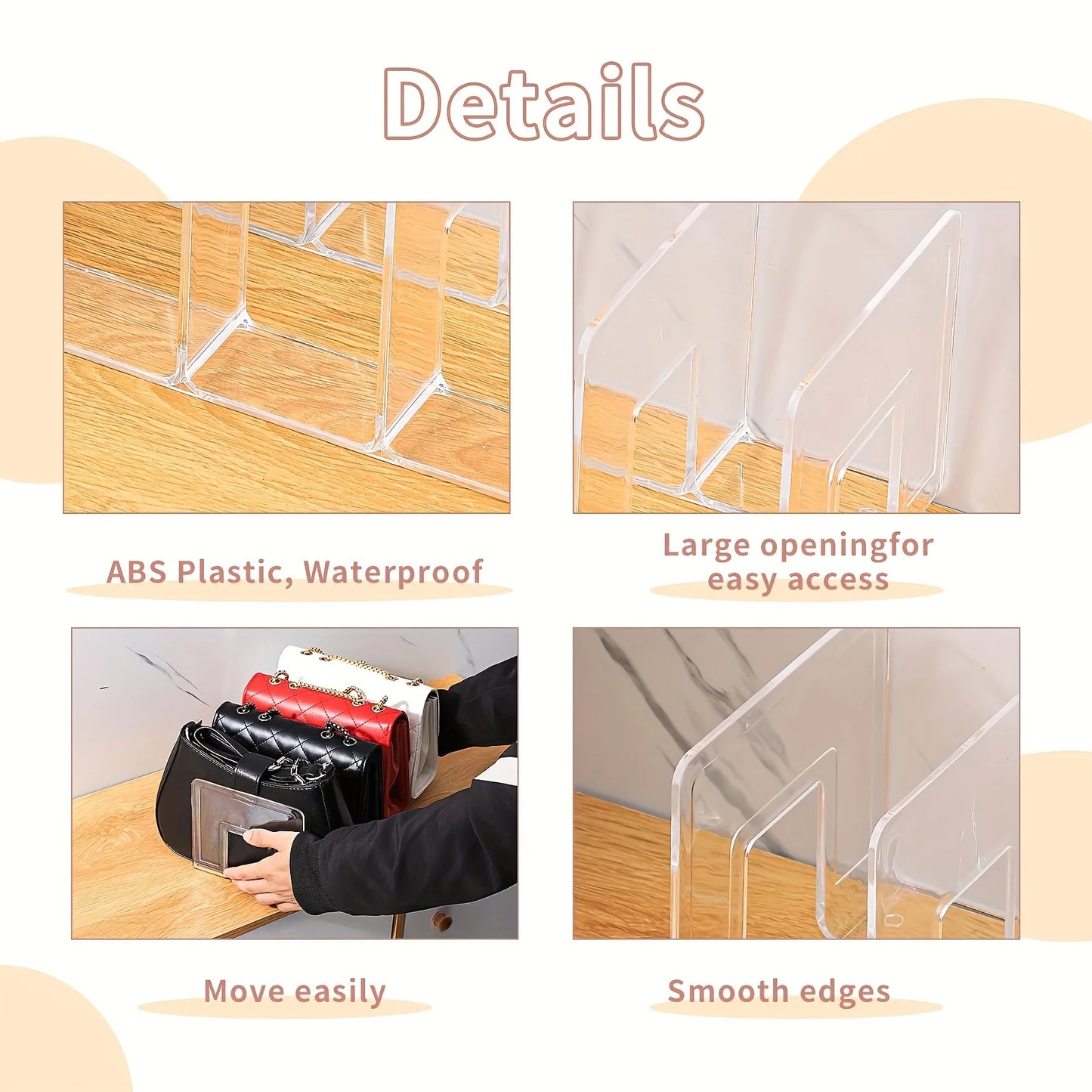 Clear Purse Organizer for Closet