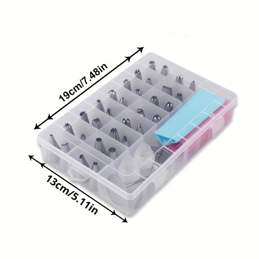 Cake Decorating Kit with Piping Bags, Stainless Steel Tips & Couplers