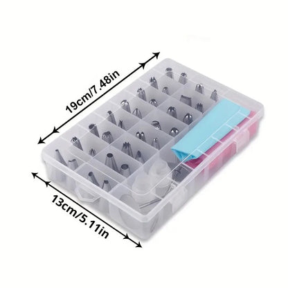 Cake Decorating Kit with Piping Bags, Stainless Steel Tips & Couplers