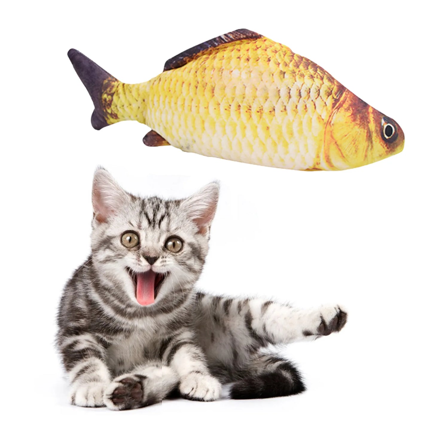 USB Rechargeable Interactive Floppy Fish Cat Toy