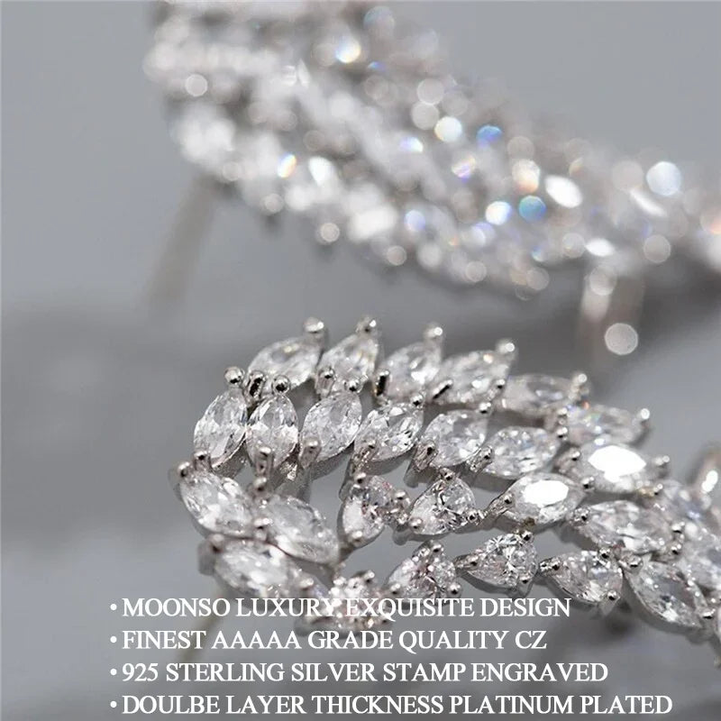 Angel Wing Cubic Zirconia Clip Earrings