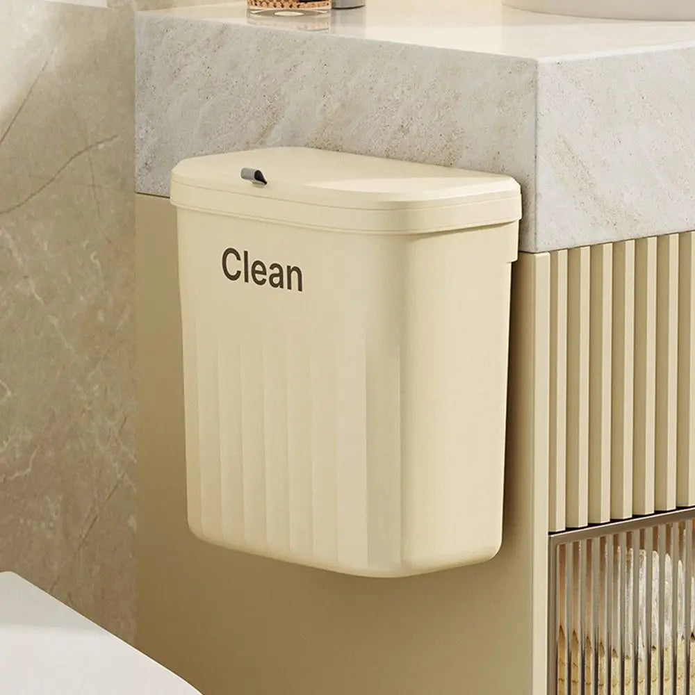 Wall-Mounted Under Sink Trash Can with Lid – 8.5L & 12L