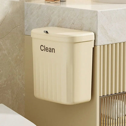Wall-Mounted Under Sink Trash Can with Lid – 8.5L & 12L