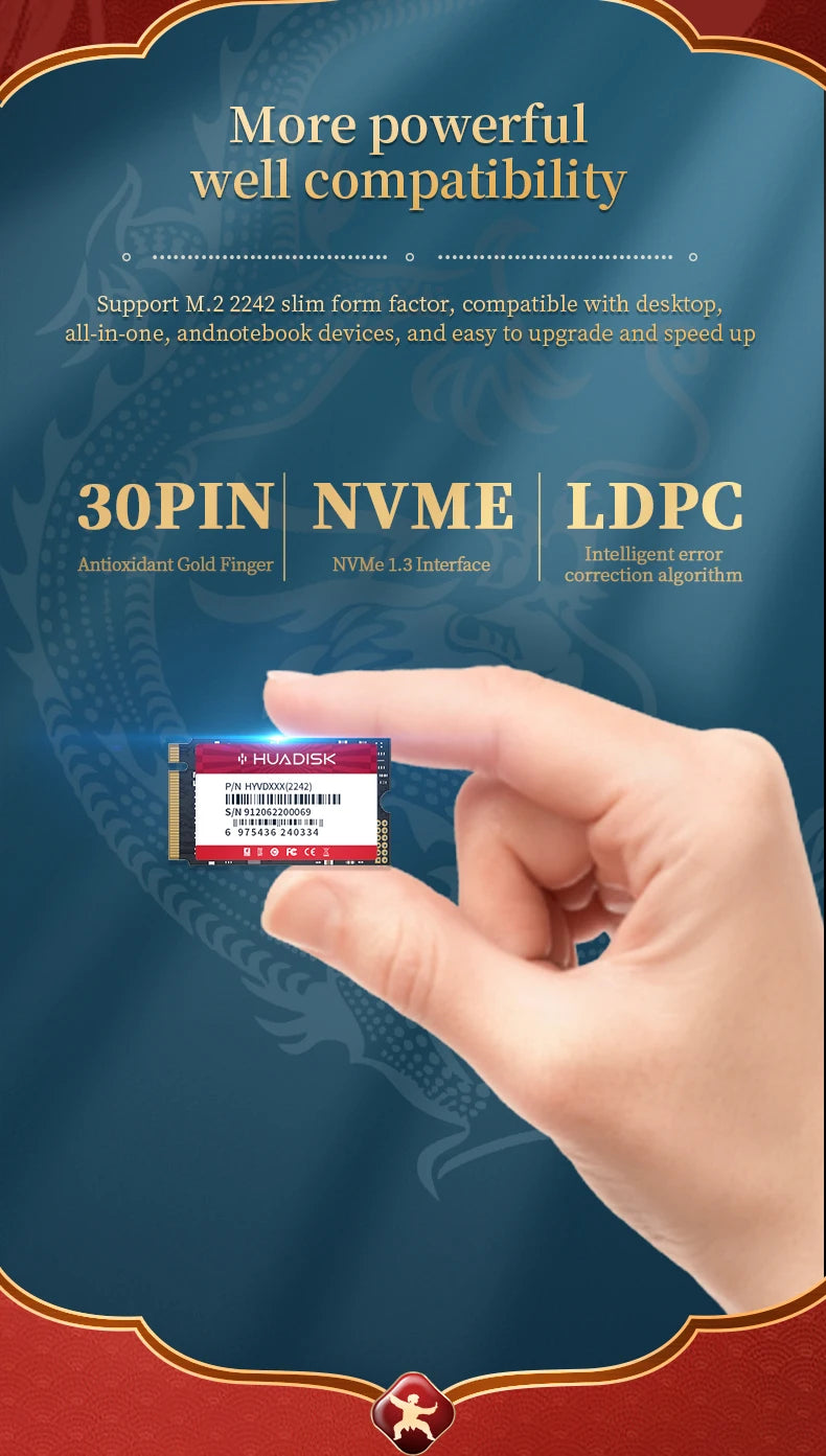 HUADISK M.2 NVMe PCIe 3.0 x4 SSD 2242 Internal Solid State Drive