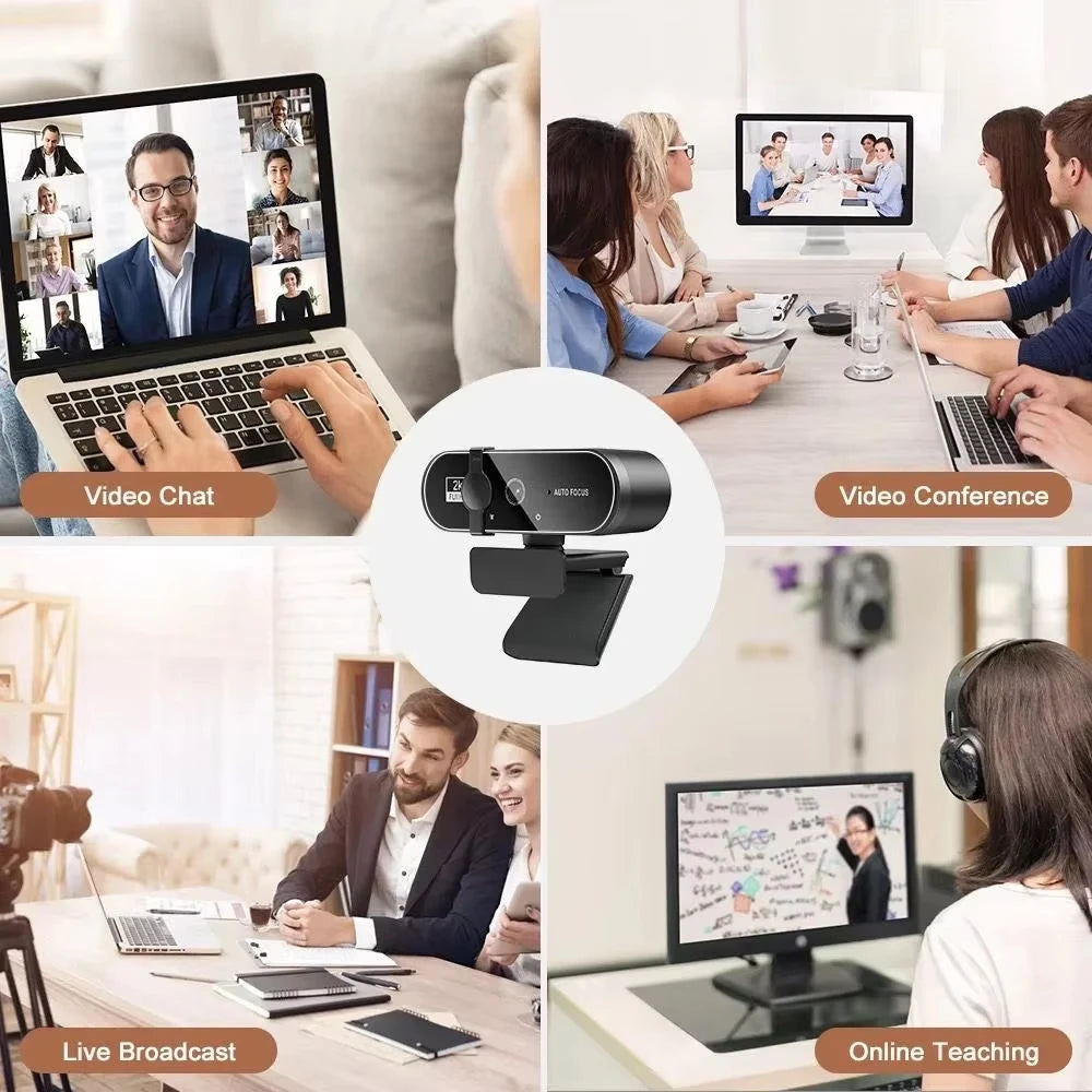 4K Autofocus USB Webcam with Microphone for PC