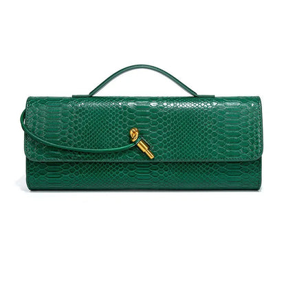 Luxury Snakeskin Top Handle Shoulder Bag