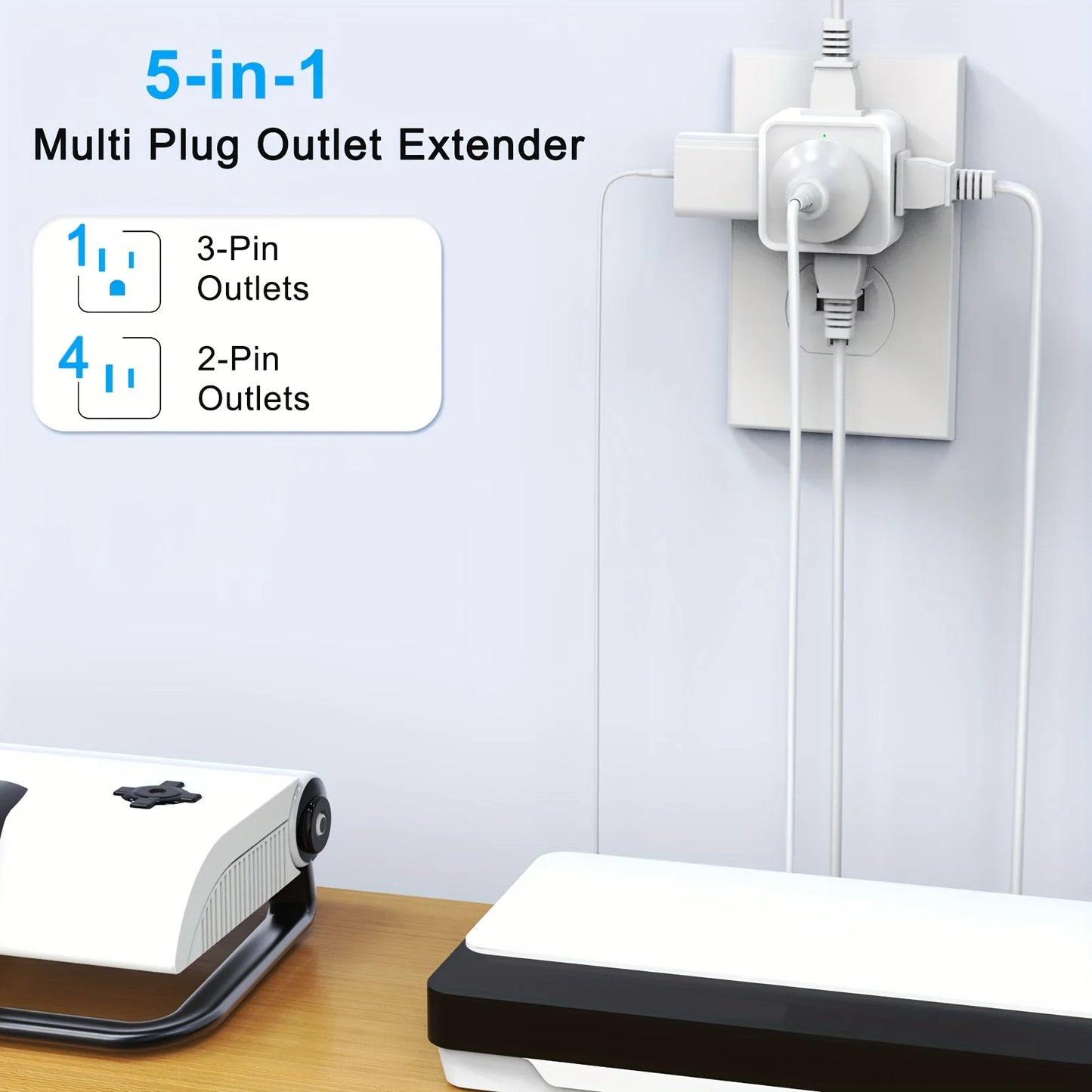 5-Way Wall Outlet Extender