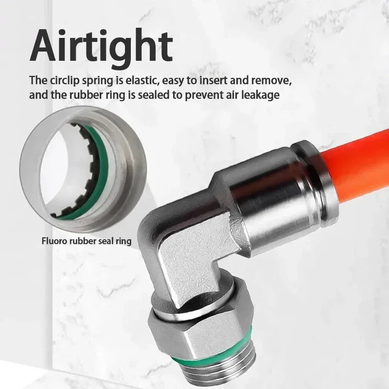 304 Stainless Steel Pneumatic Hose Connector Set