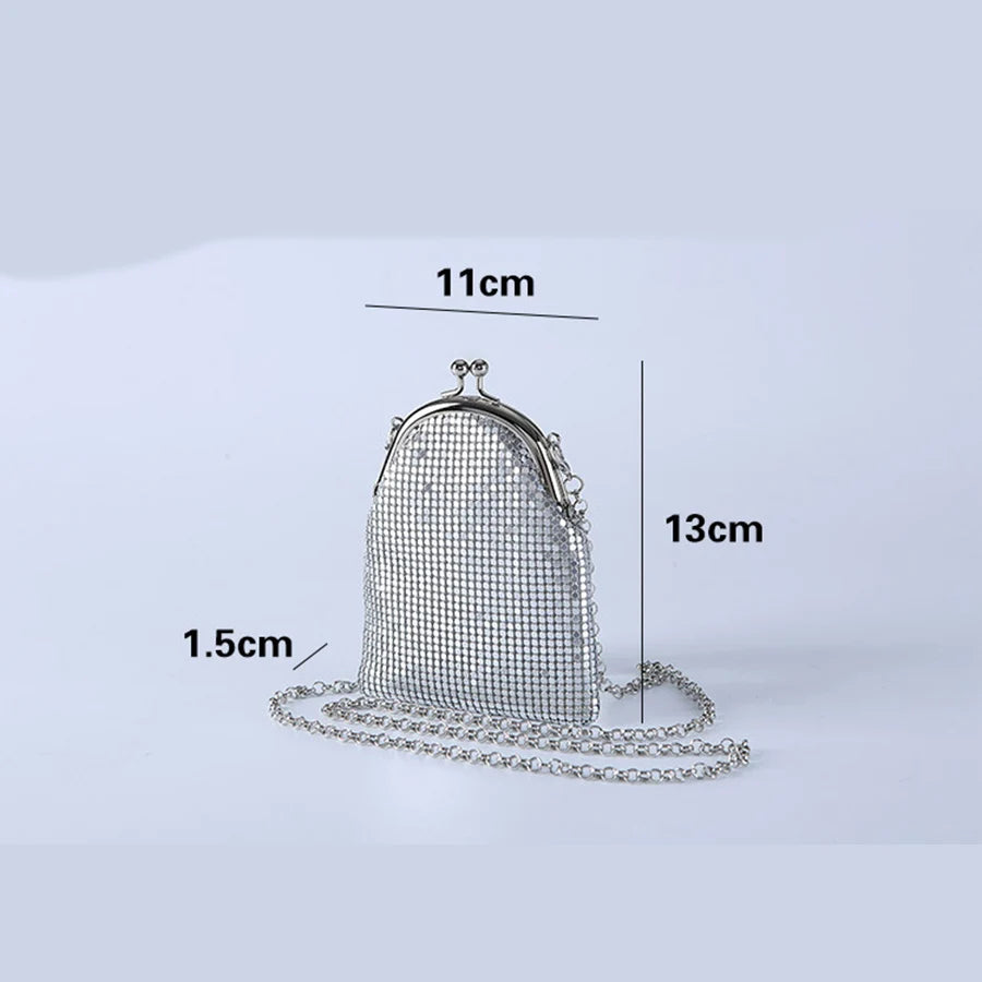 Metallic Sequin Kiss-Lock Bag