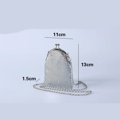 Metallic Sequin Kiss-Lock Bag