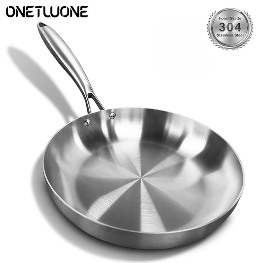 Uncoated Stainless Steel Chef’s Frying Pan – 28cm