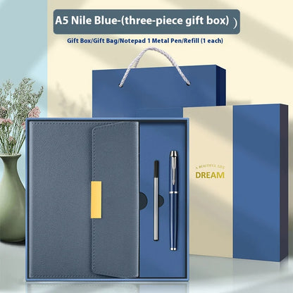 Premium A5 Leather Business Notebook Gift Set