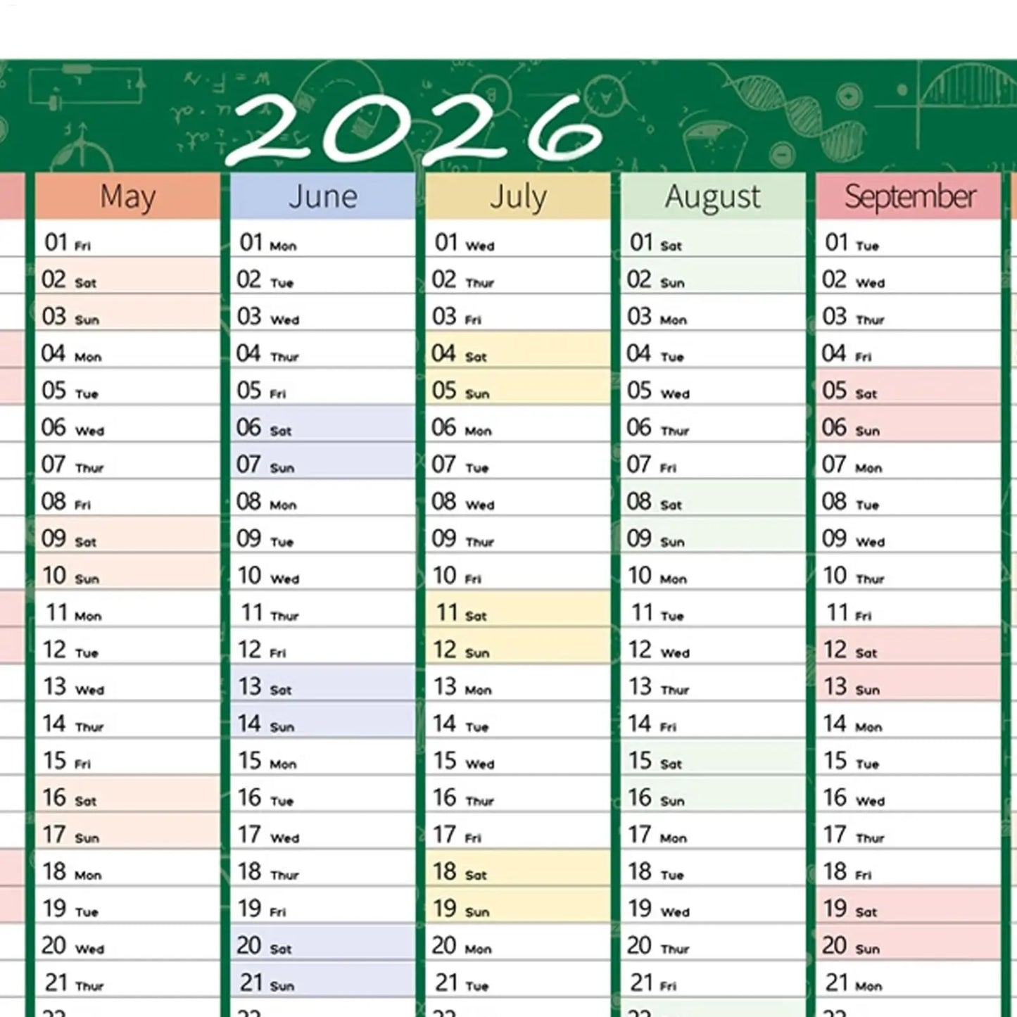 Large Writable Annual Planning Calendar Poster