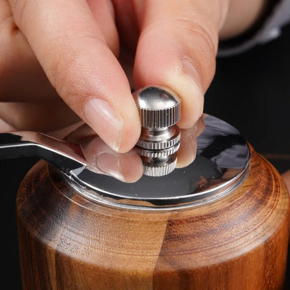 Hand-Crank Wooden Pepper Grinder