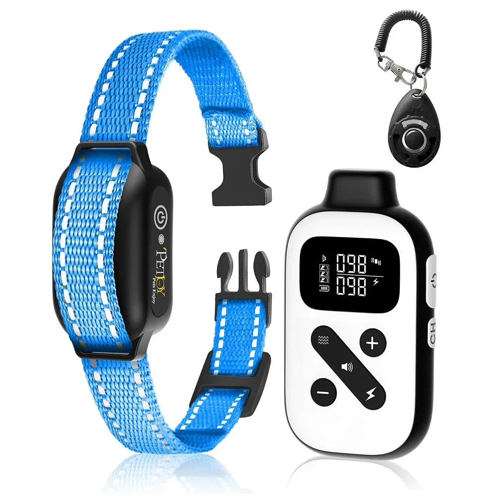 IPX7 Waterproof Remote Dog Training Collar with Auto Anti-Bark Mode