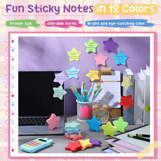Colorful Star Sticky Notes Memo Pad Set