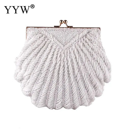 Beaded Shell Wedding Clutch Bag