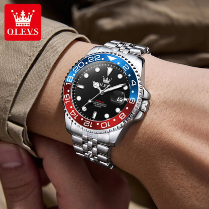 OLEVS 5657 Men's Stainless Steel Quartz Date Watch