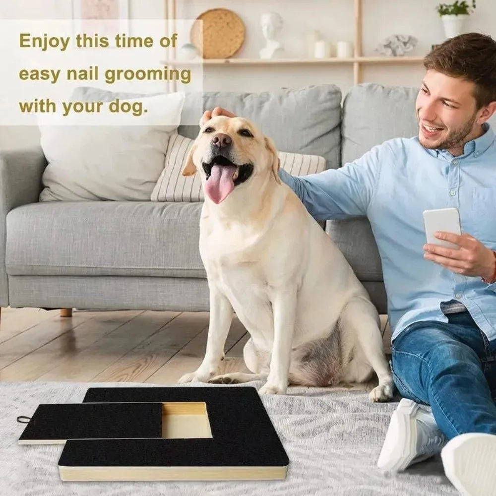 Wooden Dog Nail Scratching Board with Treat Box