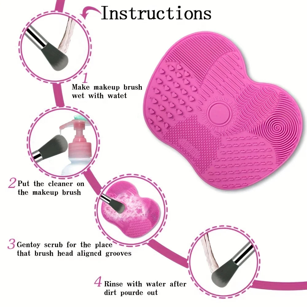 Apple-Shaped Silicone Makeup Brush Cleaning Pad