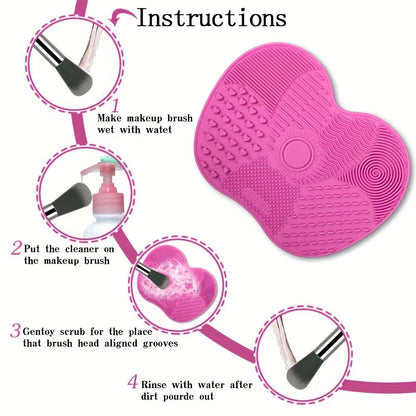 Apple-Shaped Silicone Makeup Brush Cleaning Pad