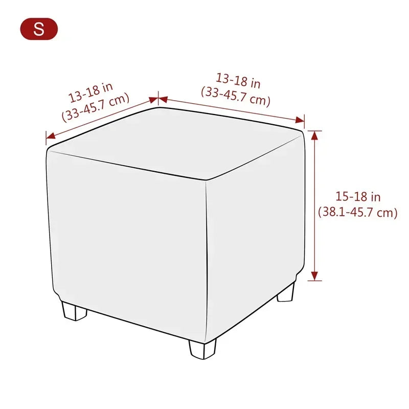 Elastic Jacquard Ottoman Footstool Cover