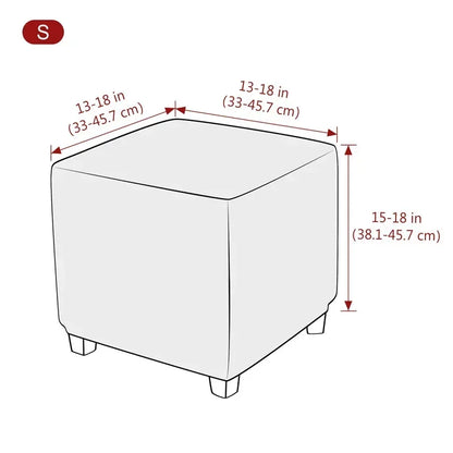 Elastic Jacquard Ottoman Footstool Cover