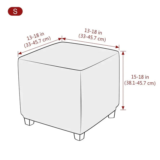 Elastic Jacquard Ottoman Footstool Cover