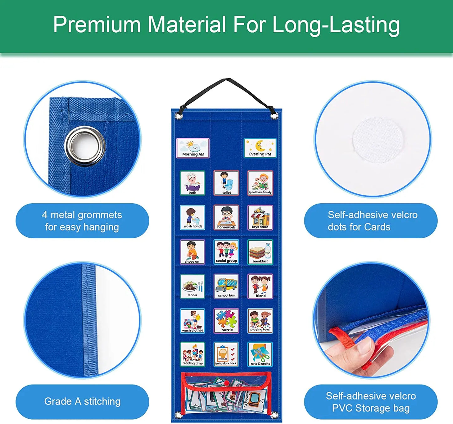 Kids Visual Daily Routine Chart with 70 Activity Cards