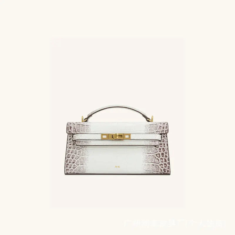 Crocodile Pattern Top Handle Satchel