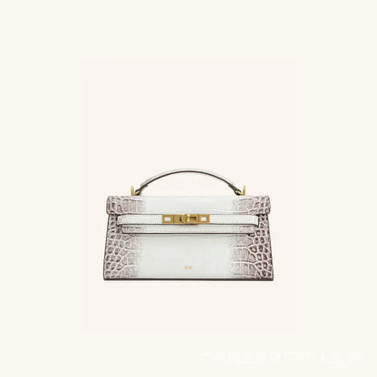 Crocodile Pattern Top Handle Satchel