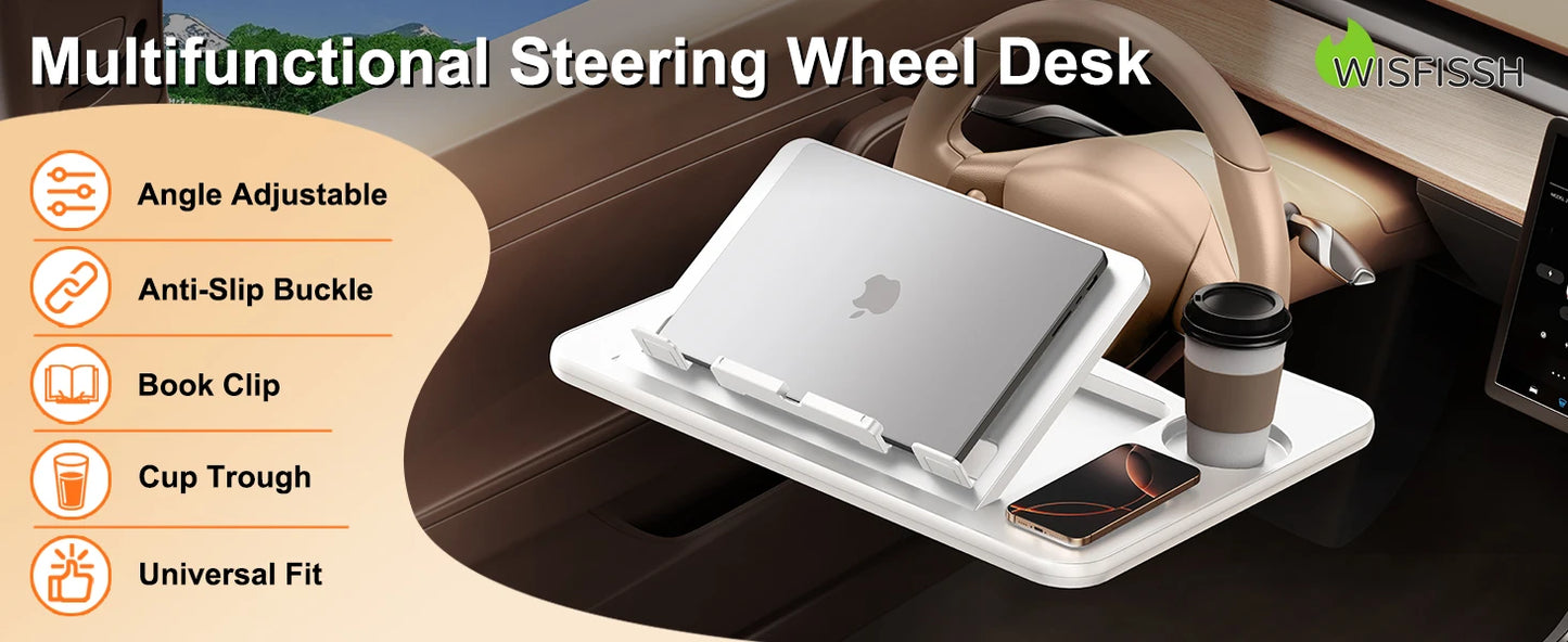 Car Steering Wheel Laptop Desk Tray