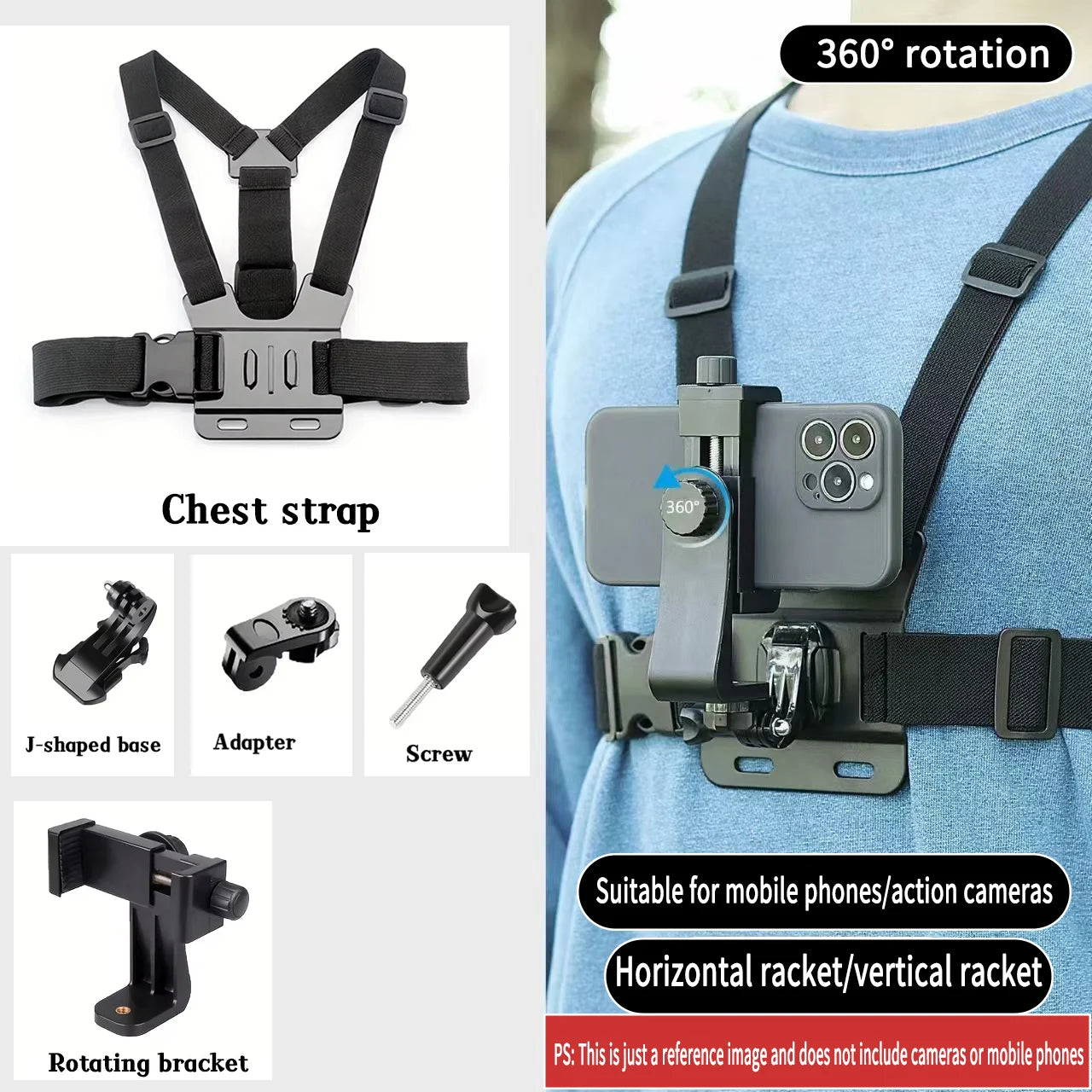 Adjustable Chest Mount for Action Cameras & Phones