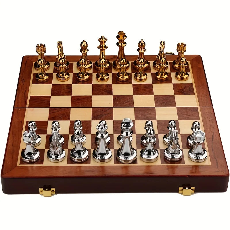 Deluxe Folding Wooden Chess Set