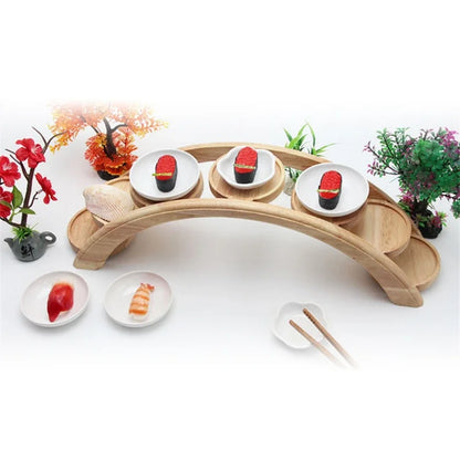 Wooden Sushi Bridge Serving Plate