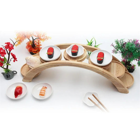 Wooden Sushi Bridge Serving Plate