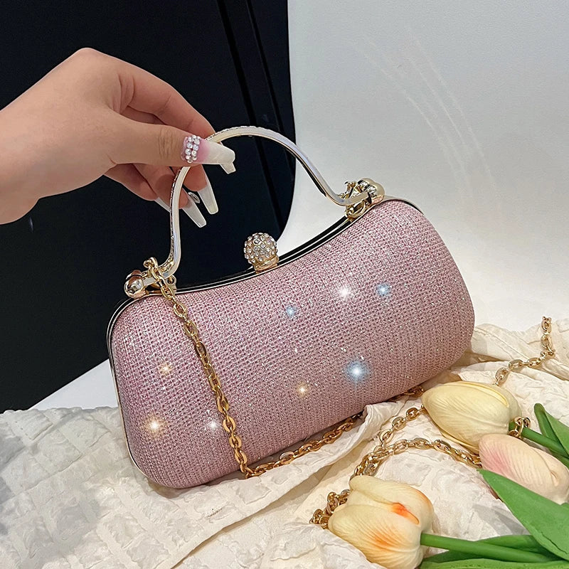 Crystal Studded Barrel Evening Bag