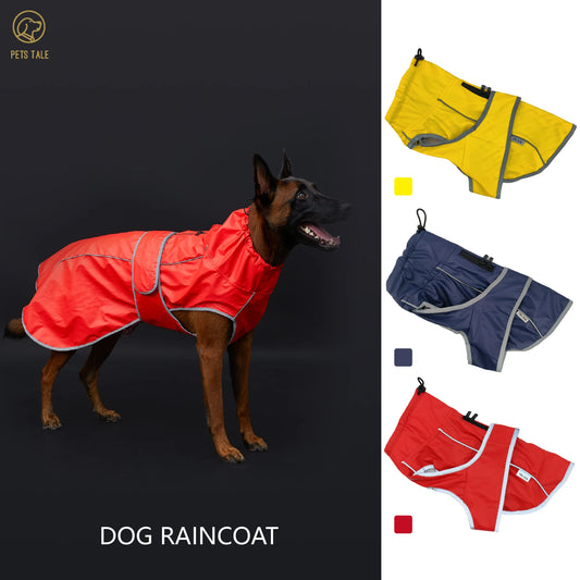 Waterproof Dog Raincoat with Reflective Strips & Adjustable Hood