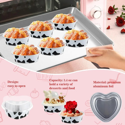 Heart Shape Disposable Aluminum Cupcake Liners
