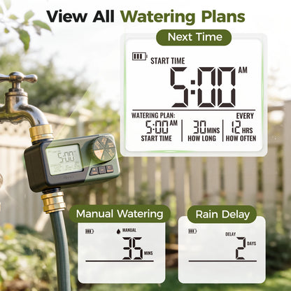 Programmable Garden Water Timer with Brass Fittings