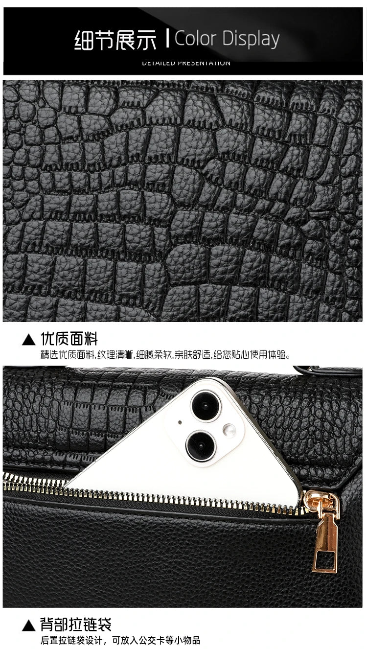 Large Capacity Leather Crossbody Handbag for Women