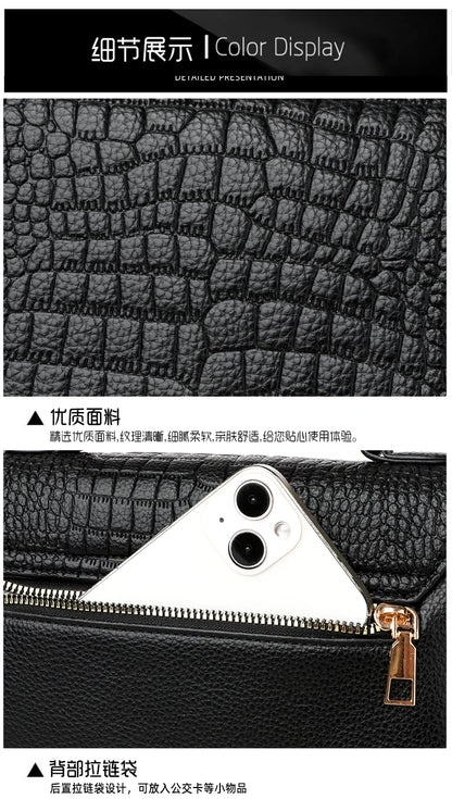 Large Capacity Leather Crossbody Handbag for Women